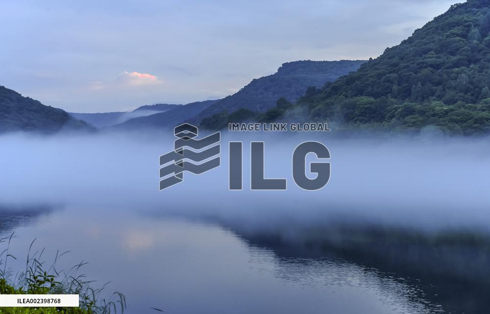 Heavy Fog Envelops Songhua River in Jilin, China