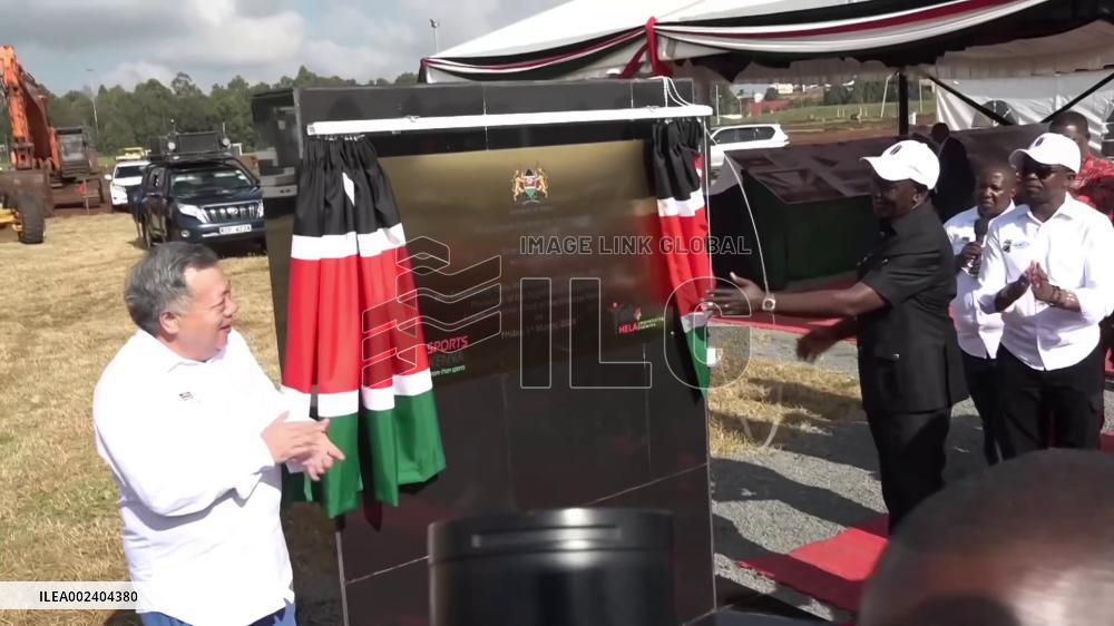 Kenyan president attends groundbreaking ceremony for Chinese-built stadium
