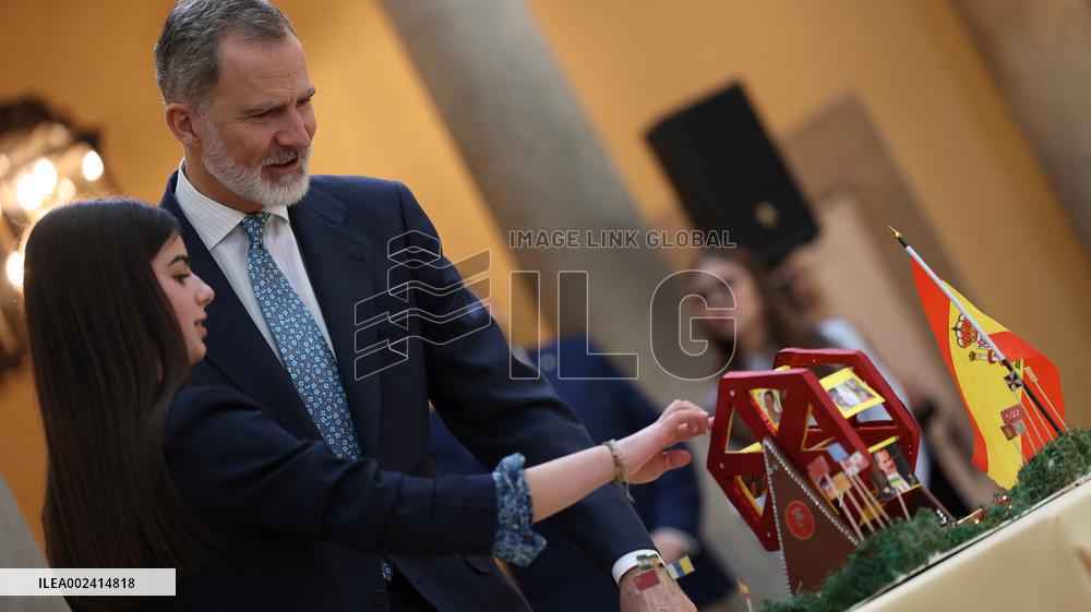 King Felipe Meets The ‘Que Es Un Rey Para Ti’ Contest Winners - Madrid