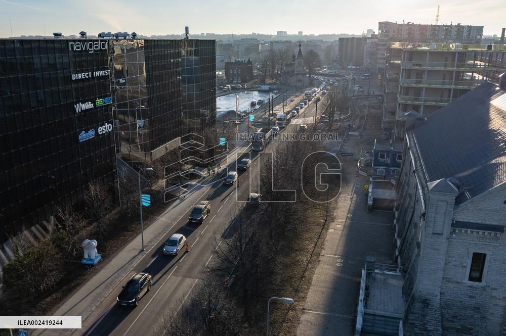 Old Harbor tramway construction work continued
