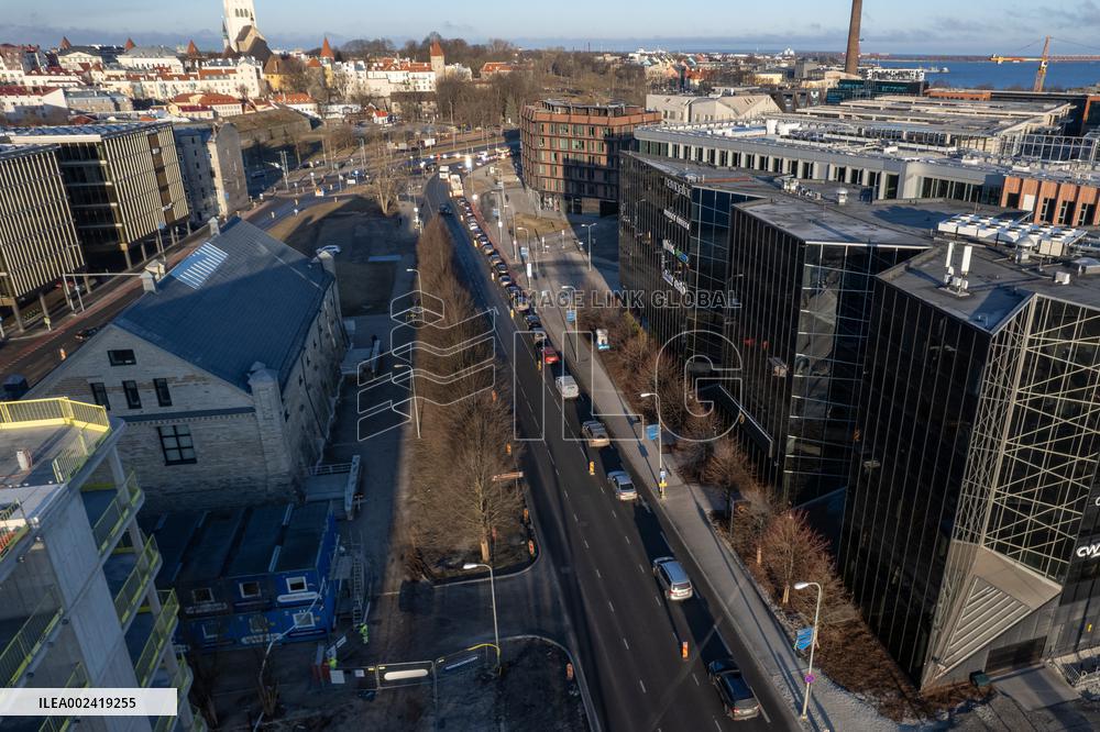 Old Harbor tramway construction work continued
