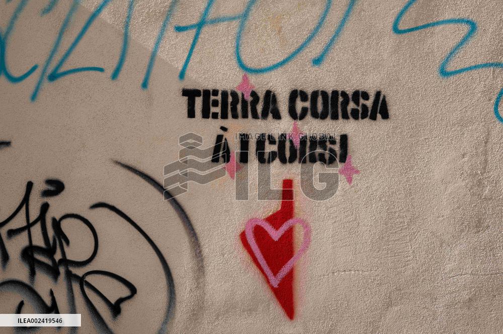Independentist Graffiti Covers Walls - Bastia