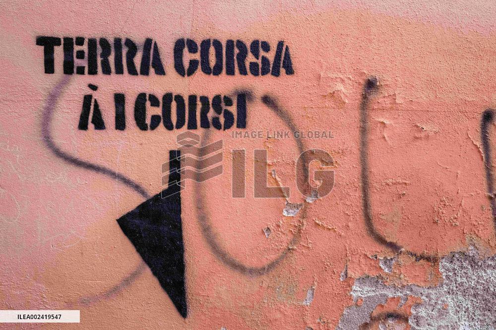 Independentist Graffiti Covers Walls - Bastia