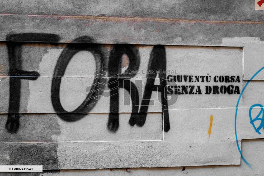 Independentist Graffiti Covers Walls - Bastia