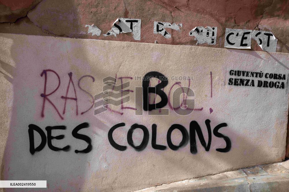 Independentist Graffiti Covers Walls - Bastia