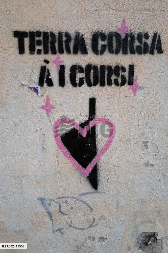 Independentist Graffiti Covers Walls - Bastia