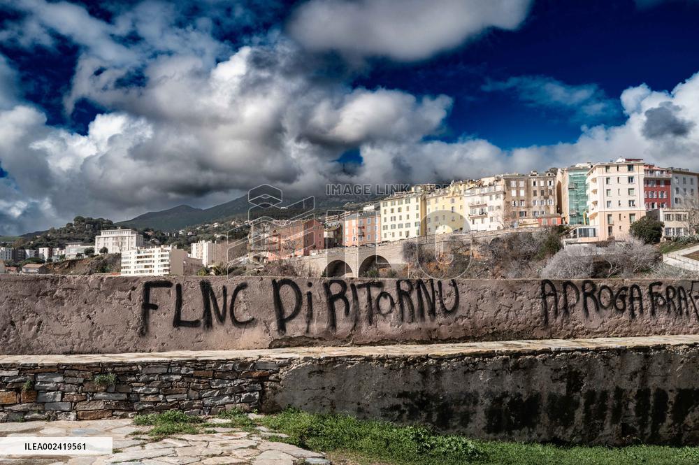 Independentist Graffiti Covers Walls - Bastia