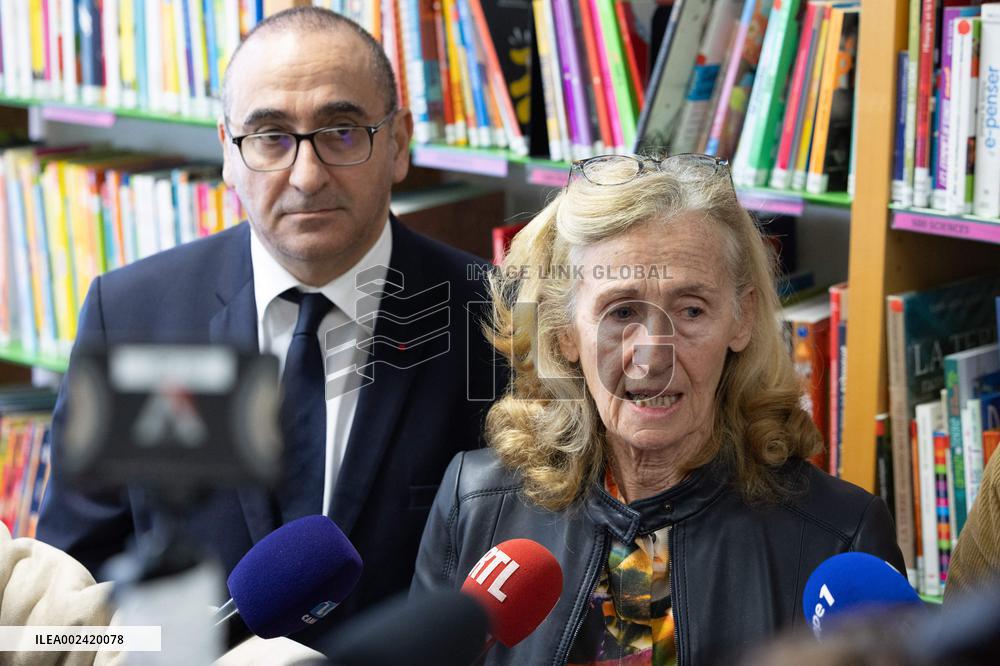 Nicole Belloubet visits the Maurice Ravel high school - Paris