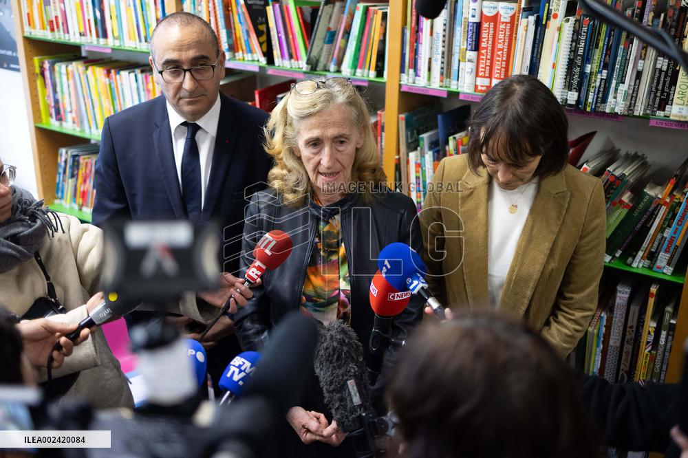 Nicole Belloubet visits the Maurice Ravel high school - Paris