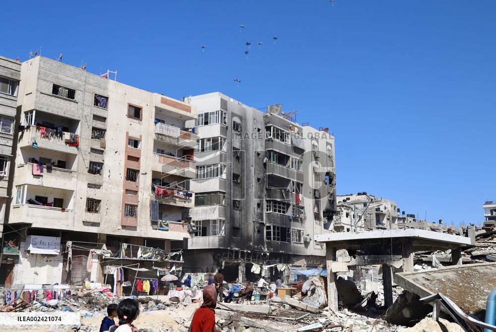 MIDEAST-GAZA-JORDAN-HUMANITARIAN AID-JOINT AIRDROPS