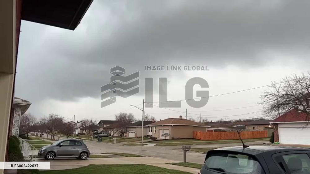 US: Storm System With Intense Lightning Strikes Moves Through Northern Ohio