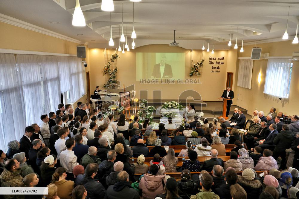 Memorial service for mother and 4mo baby killed in March 2 Russian drone attack on Odesa