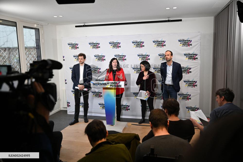 LFI Press conference to present a list for European elections - Paris