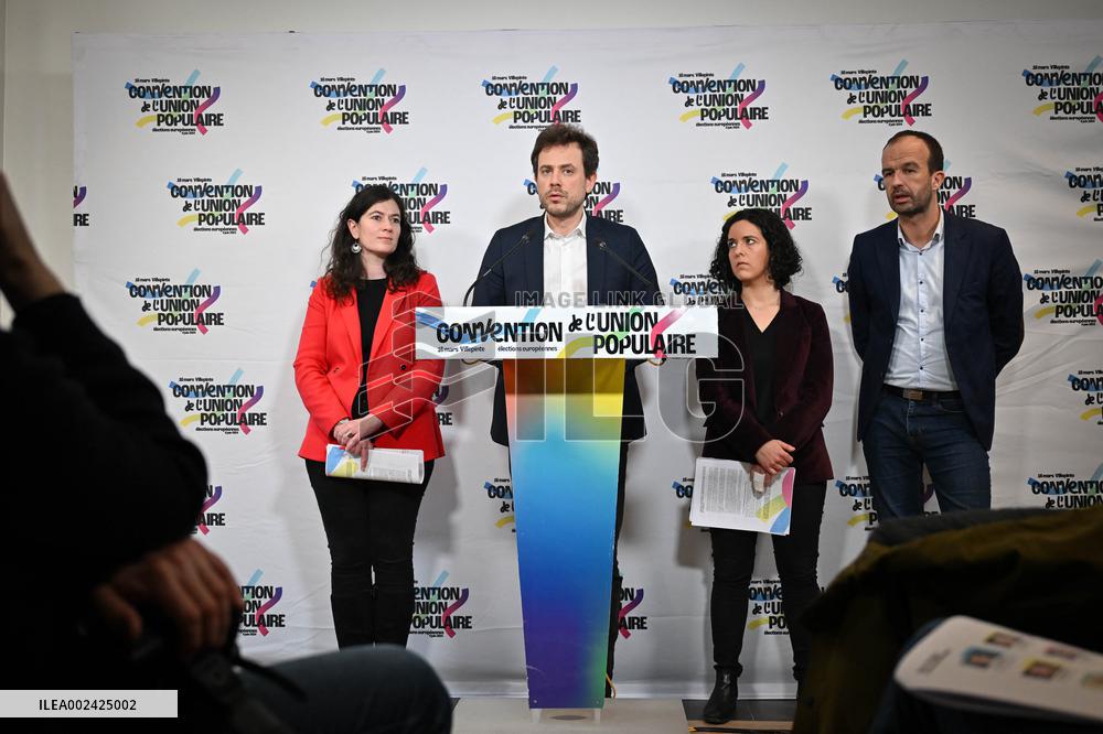LFI Press conference to present a list for European elections - Paris