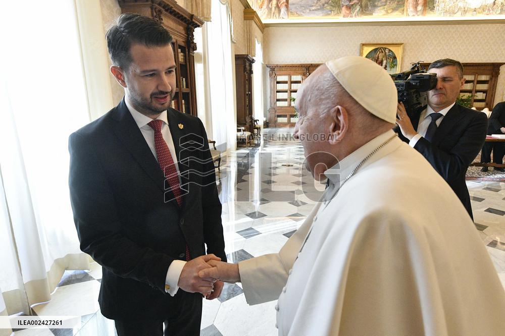 Pope Francis Hold Audiences - Vatican on March 7, 2024. Photo by  by Vatican Media/Catholic Press Photos/IPA/ABACAPRESS.COM