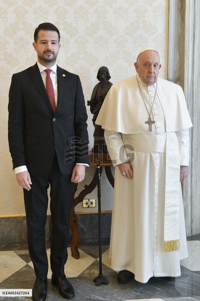 Pope Francis Hold Audiences - Vatican on March 7, 2024. Photo by  by Vatican Media/Catholic Press Photos/IPA/ABACAPRESS.COM