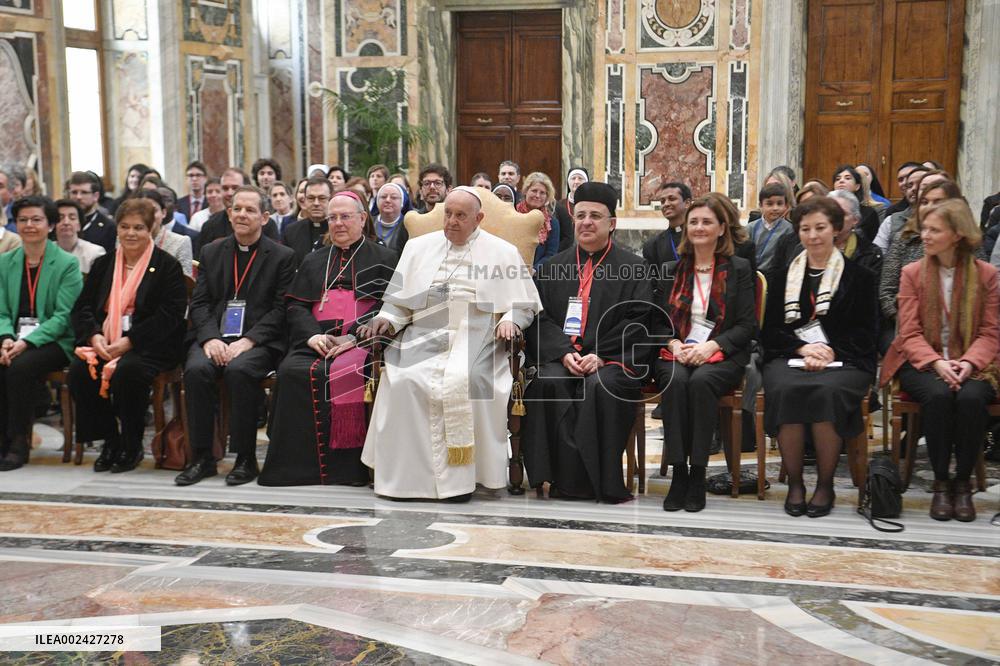 Pope Francis Hold Audiences - Vatican on March 7, 2024. Photo by  by Vatican Media/Catholic Press Photos/IPA/ABACAPRESS.COM