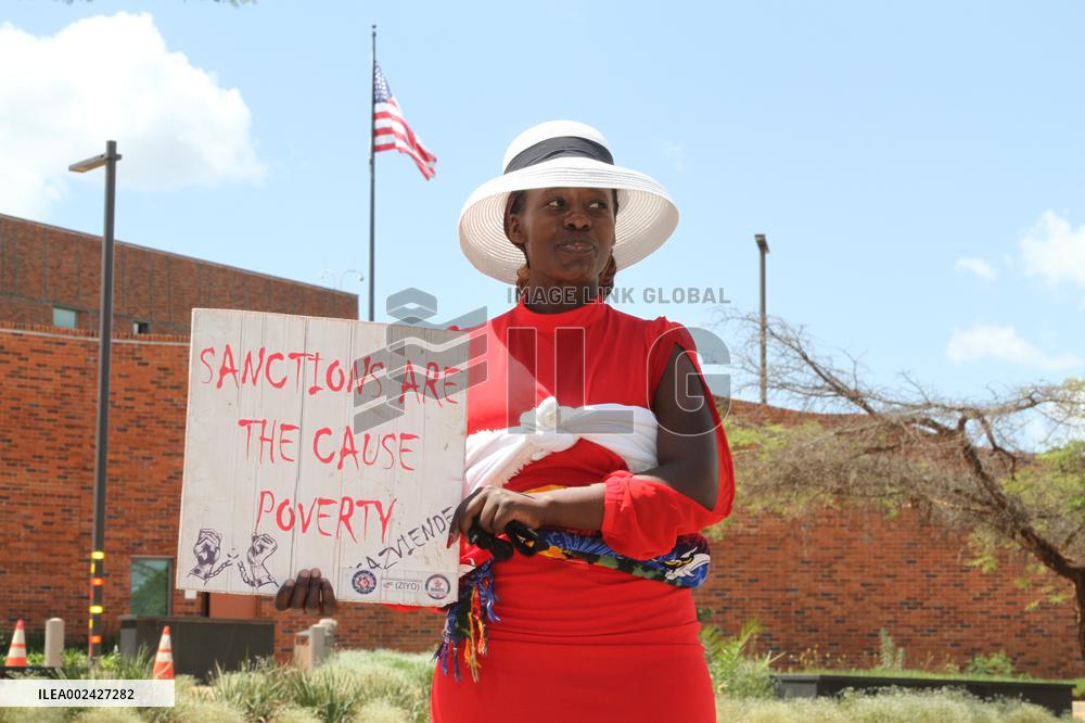 ZIMBABWE-HARARE-U.S.-SANCTIONS-PROTEST