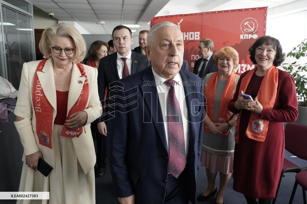 Communist presidential candidate Kharitonov - Moscow