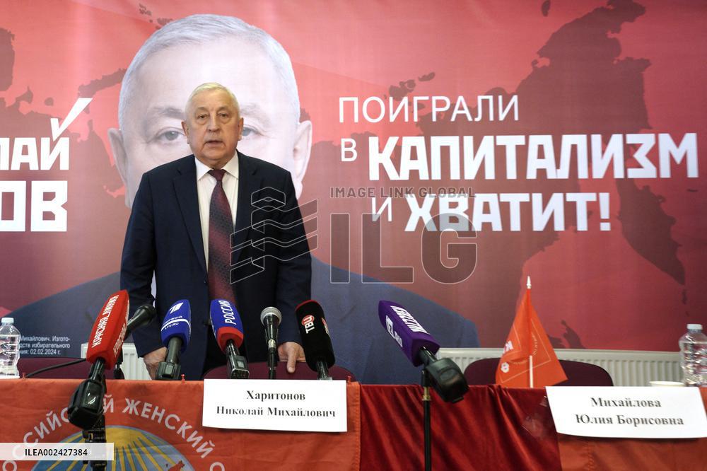 Communist presidential candidate Kharitonov - Moscow