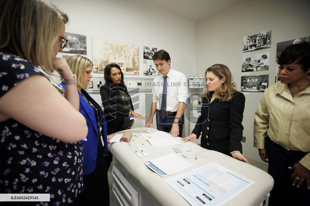 PM Justin Trudeau Visits Women College Hospital - Toronto