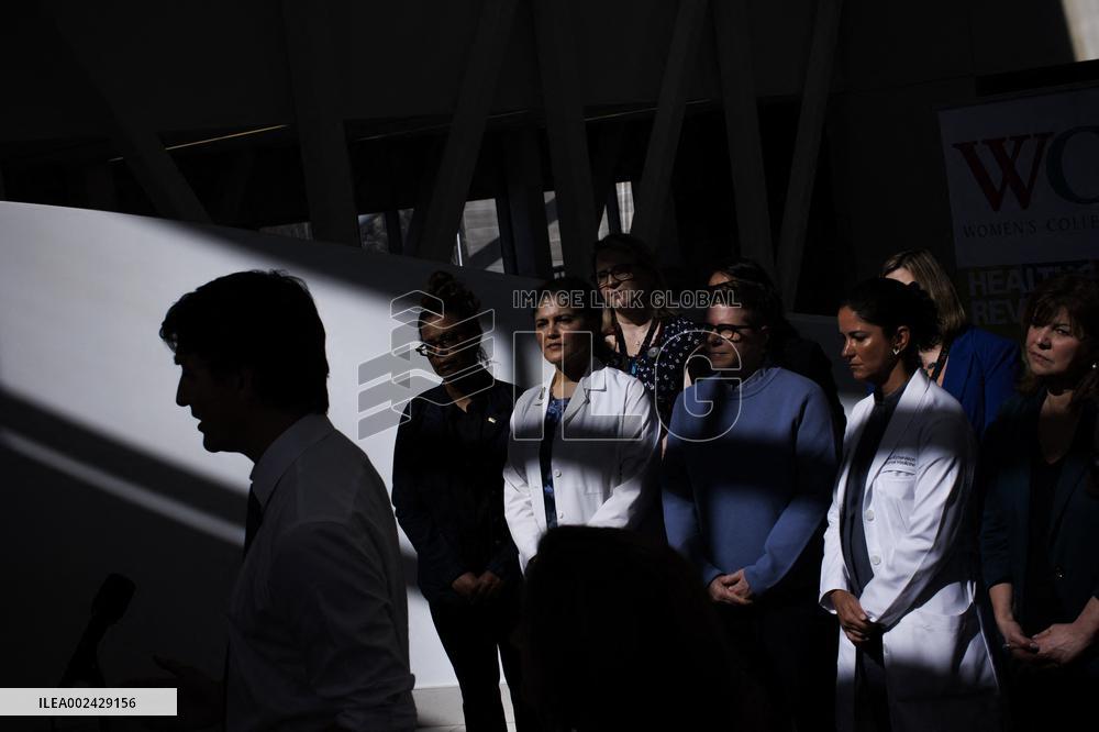 PM Justin Trudeau Visits Women College Hospital - Toronto