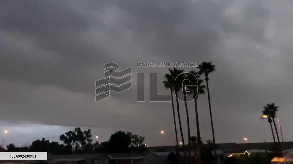 US: Storm System With Intense Lightning Strikes Rolls Through Phoenix Metro Area
