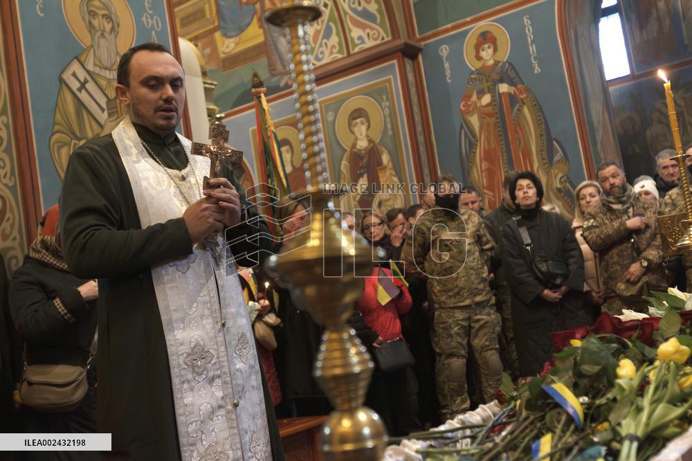 Memorial service for Lithuanian volunteer Tadas Tumas in Kyiv