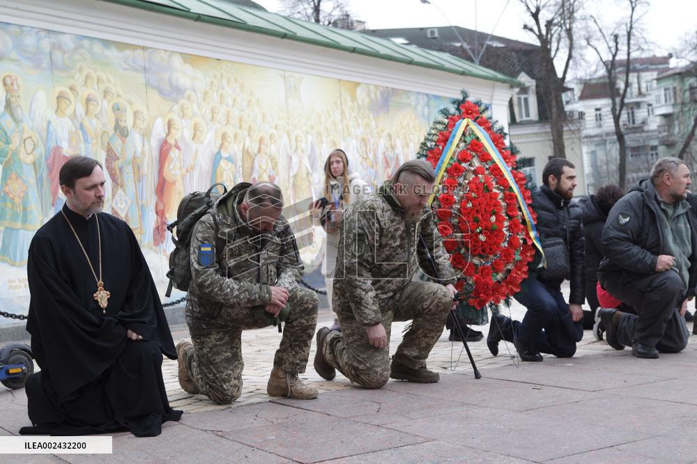 Memorial service for Lithuanian volunteer Tadas Tumas in Kyiv