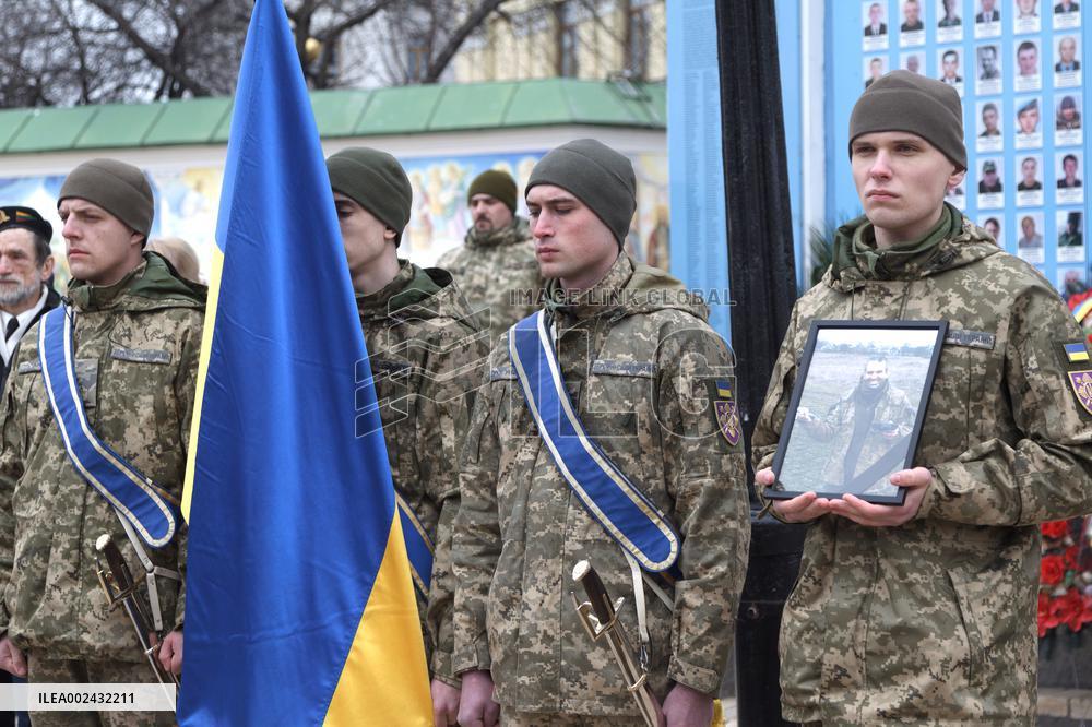 Memorial service for Lithuanian volunteer Tadas Tumas in Kyiv