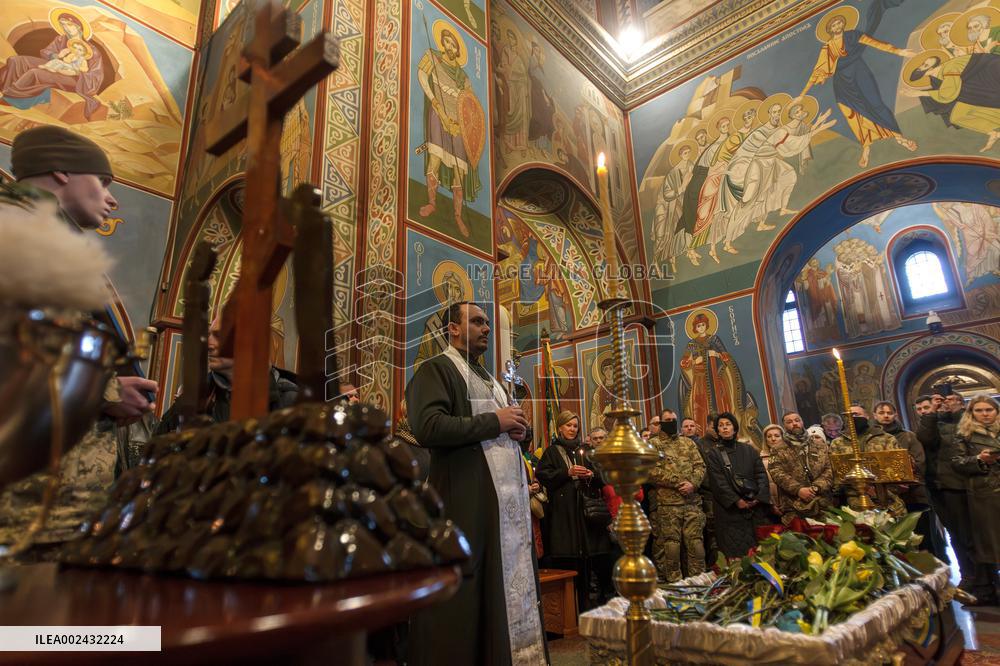 Memorial service for Lithuanian volunteer Tadas Tumas in Kyiv