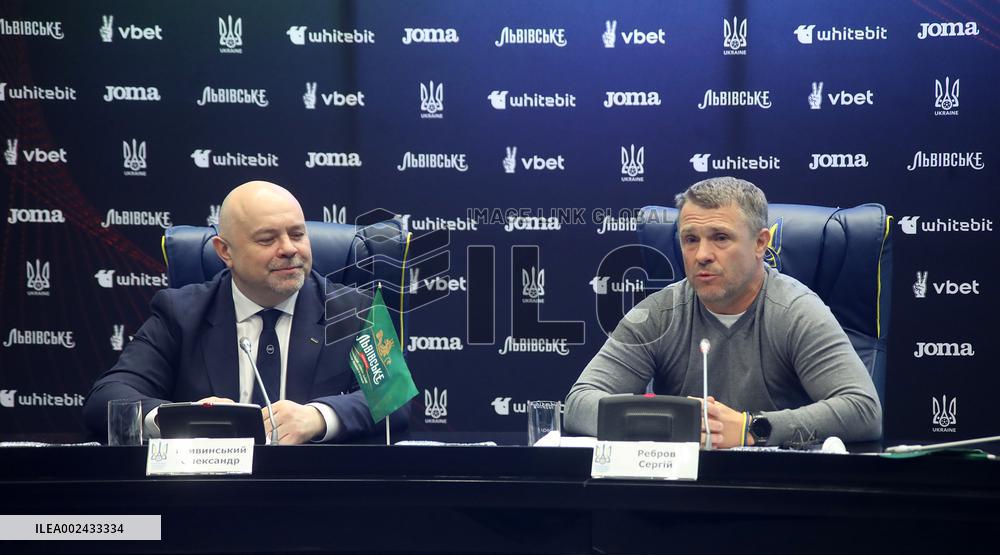 News conference of Ukrainian national football team coach in Kyiv