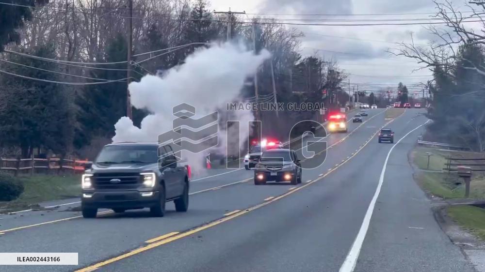 US: Fire Caused By Downed Power Line In Fallston, Maryland