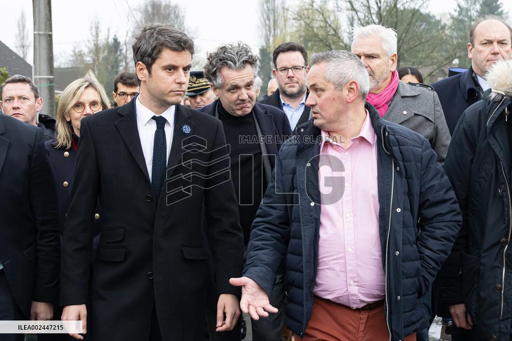 PM Attal on visit in Pas de Calais