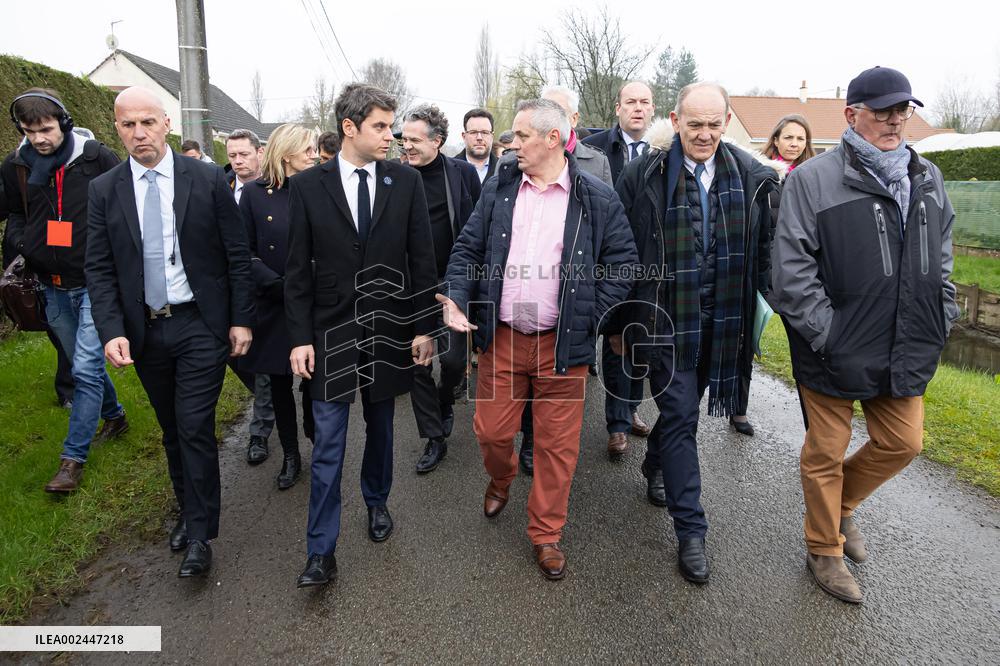 PM Attal on visit in Pas de Calais
