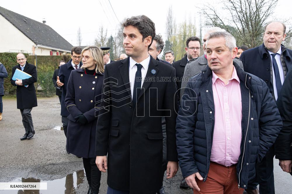 PM Attal on visit in Pas de Calais