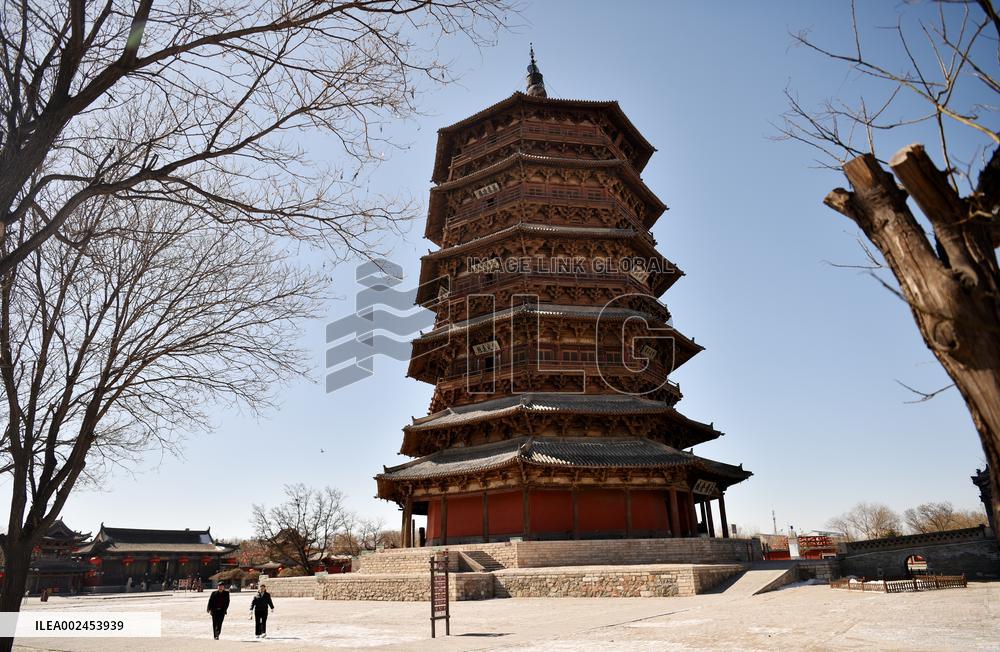 Buddha Palace Temple Shakya Pagoda in Shanxi