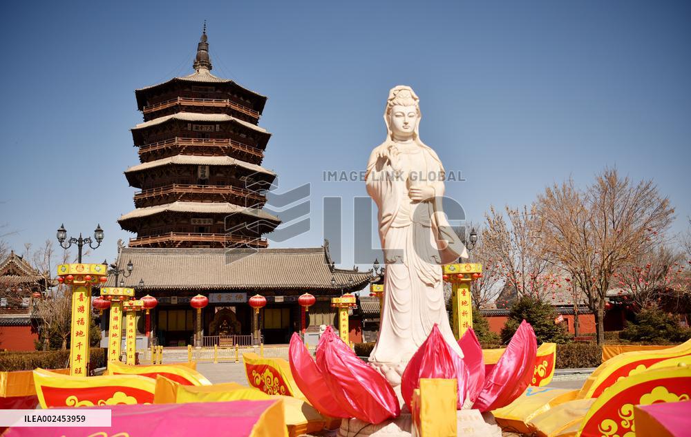 Buddha Palace Temple Shakya Pagoda in Shanxi
