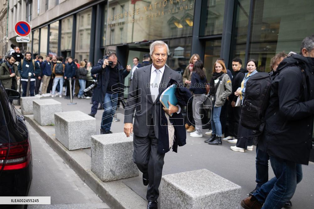 Vincent Bollore hearing at the National Assembly - Paris