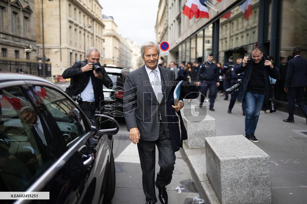 Vincent Bollore hearing at the National Assembly - Paris