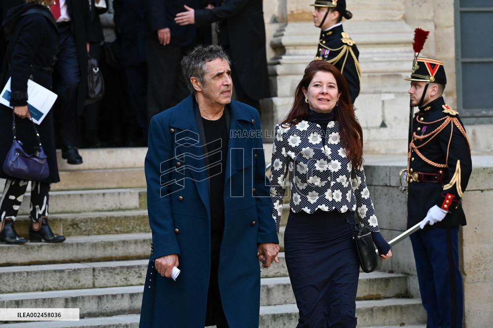 Reception of Sylviane Agacinski at The Academie Francaise - Paris