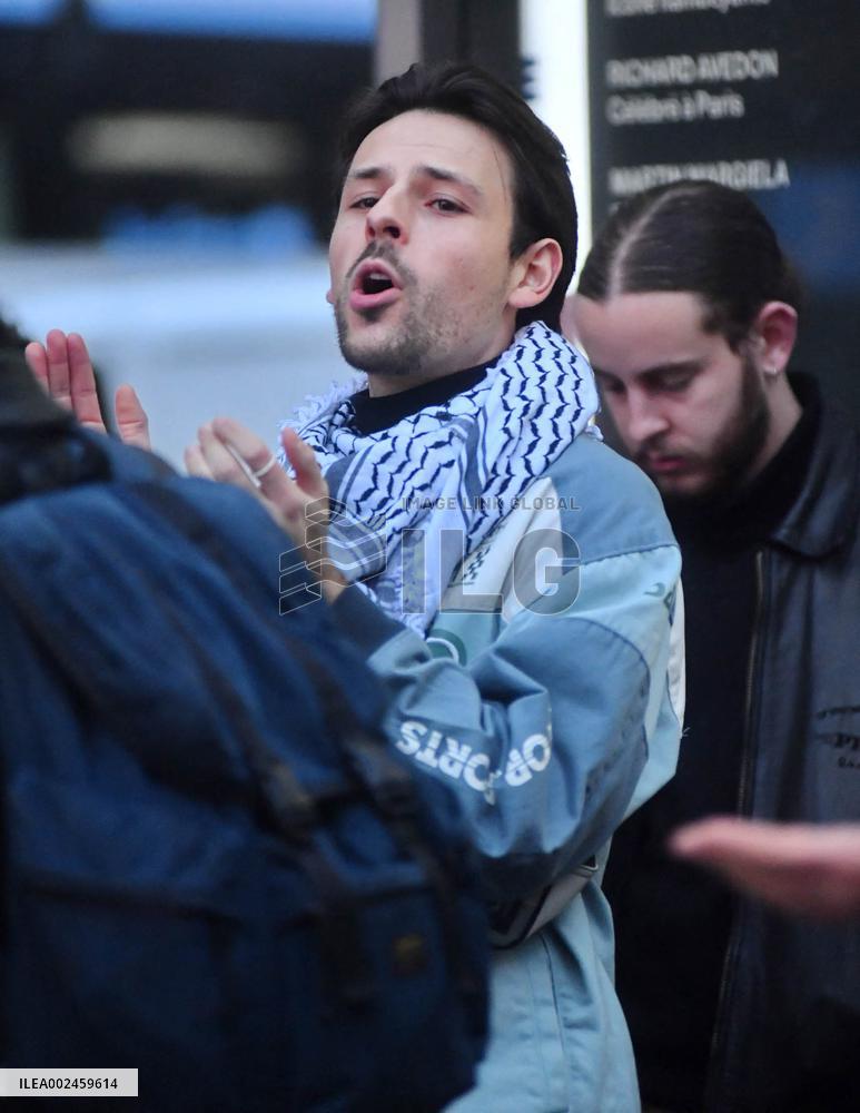Pro-Palestinian Protest Outside Sciences Po - Paris