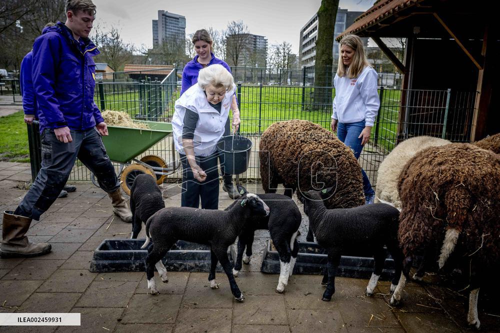 Princess Beatrix Working On A City Farm - Utrecht