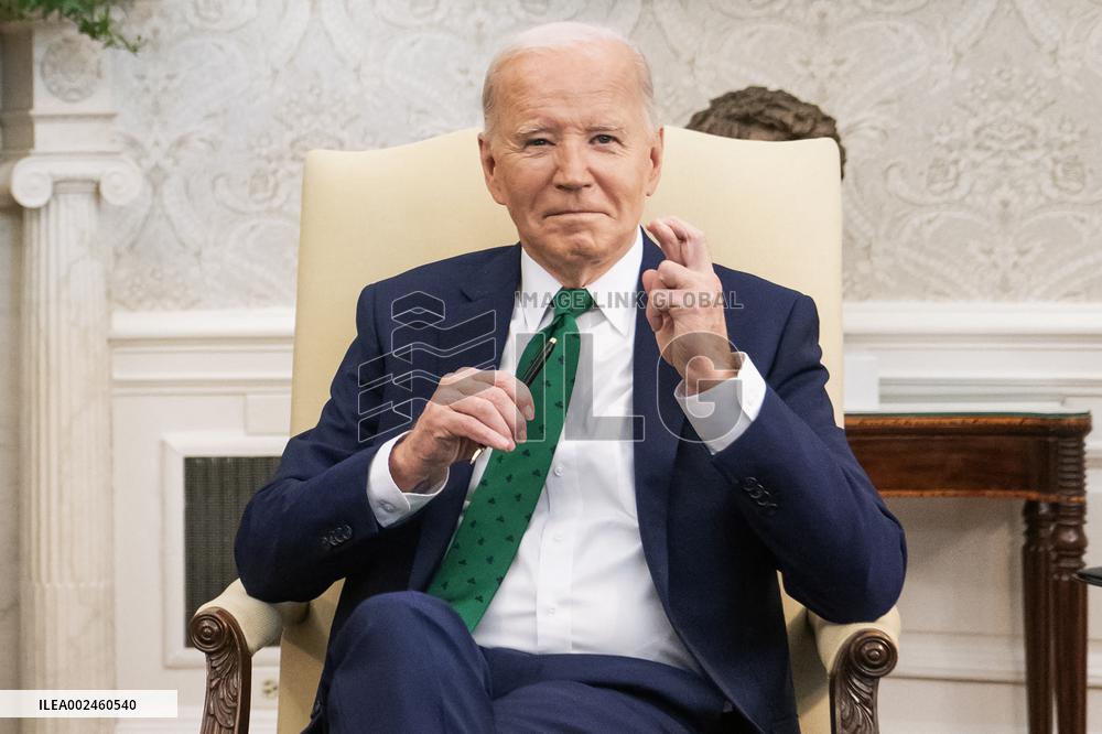 DC: U.S. President Joe Biden meets with Ireland's Taoiseach Leo Varadkar