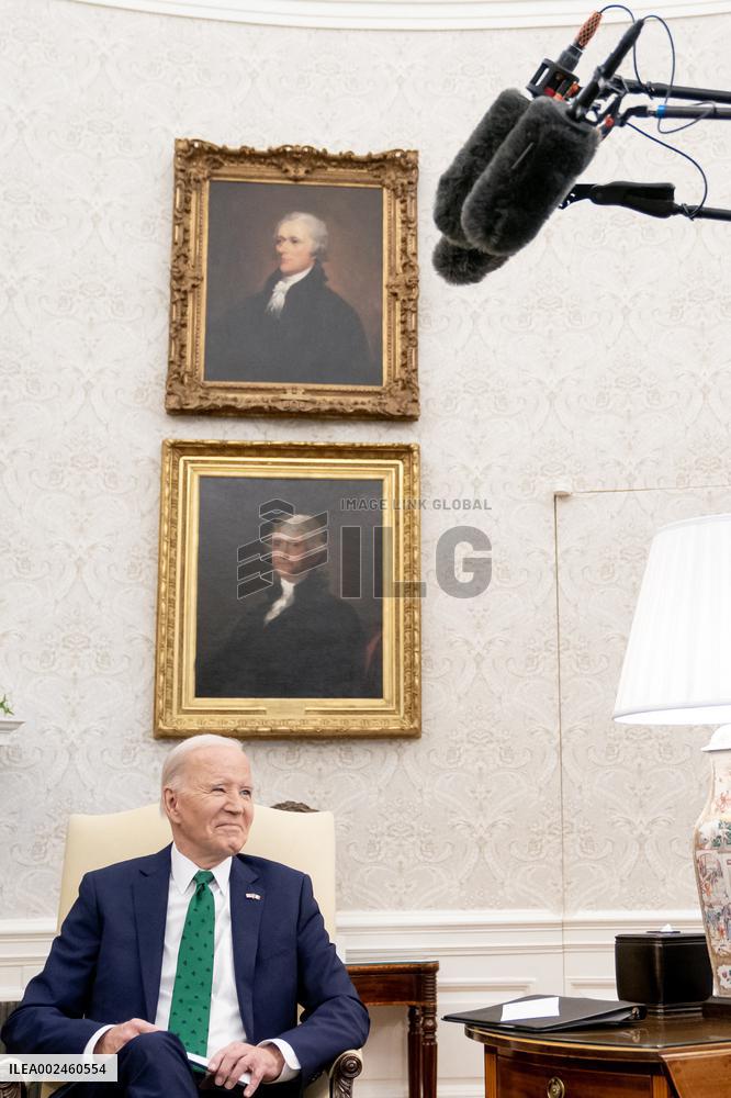 DC: U.S. President Joe Biden meets with Ireland's Taoiseach Leo Varadkar