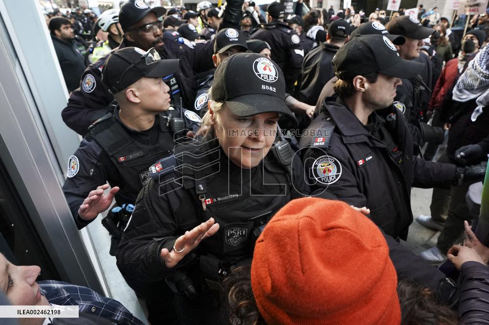 Protest In Front Of Event Hosting Justin Trudeau - Toronto