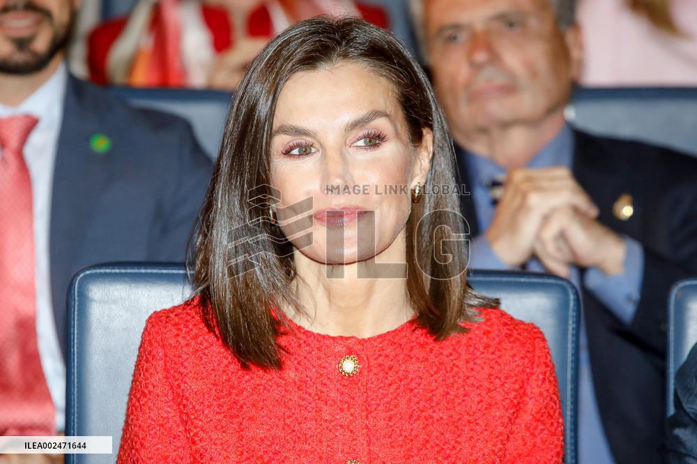 Queen Letizia At Mutua Madrilena Foundation - Madrid