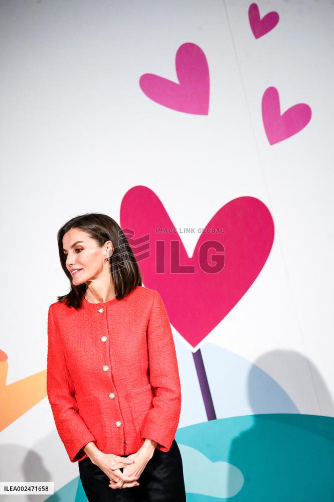 Queen Letizia At Mutua Madrilena Foundation - Madrid