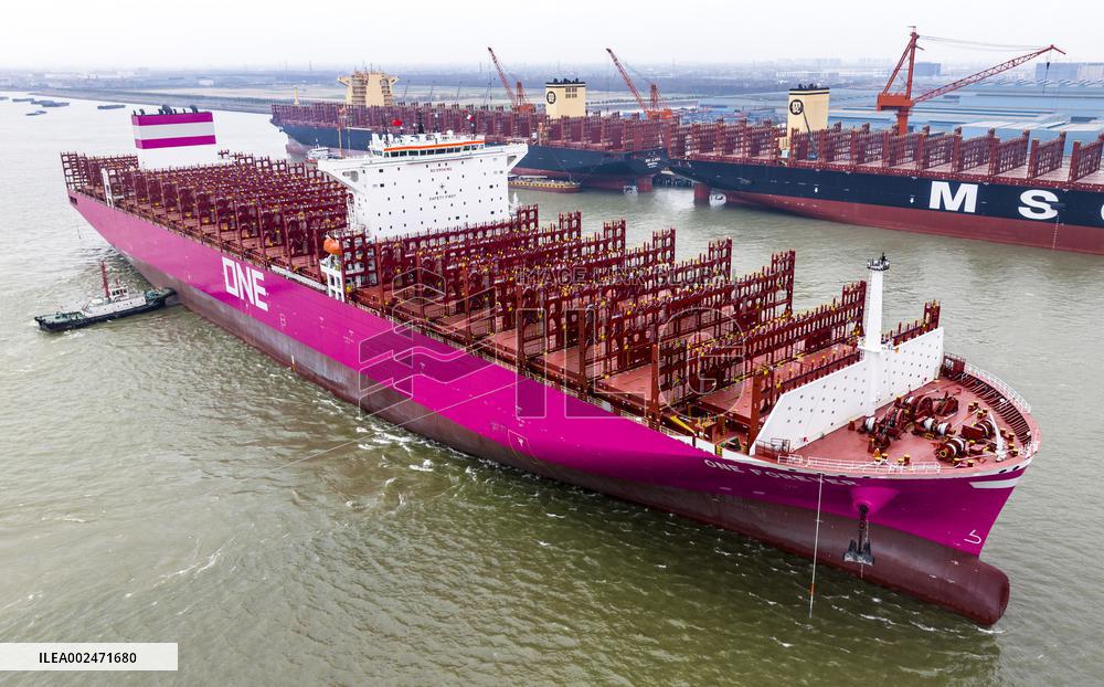Super-large Container Ship Delivery in Suzhou