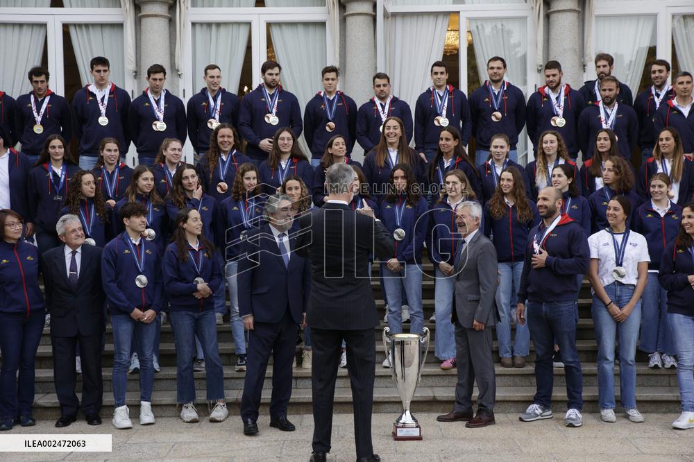 King Felipe Receives European Aquatic Championships' Medalists - Barcelona